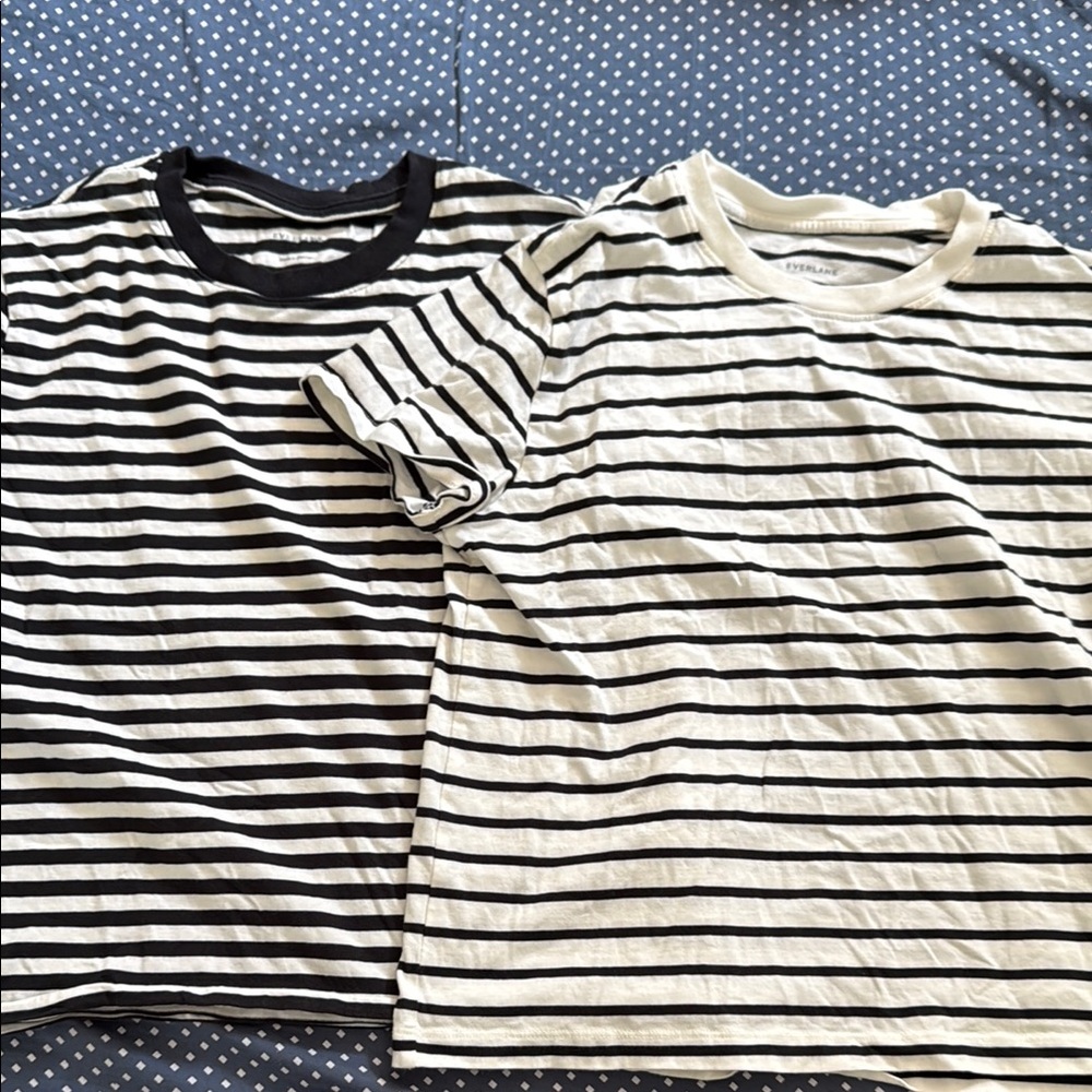 Everlane Black and White Striped Tee